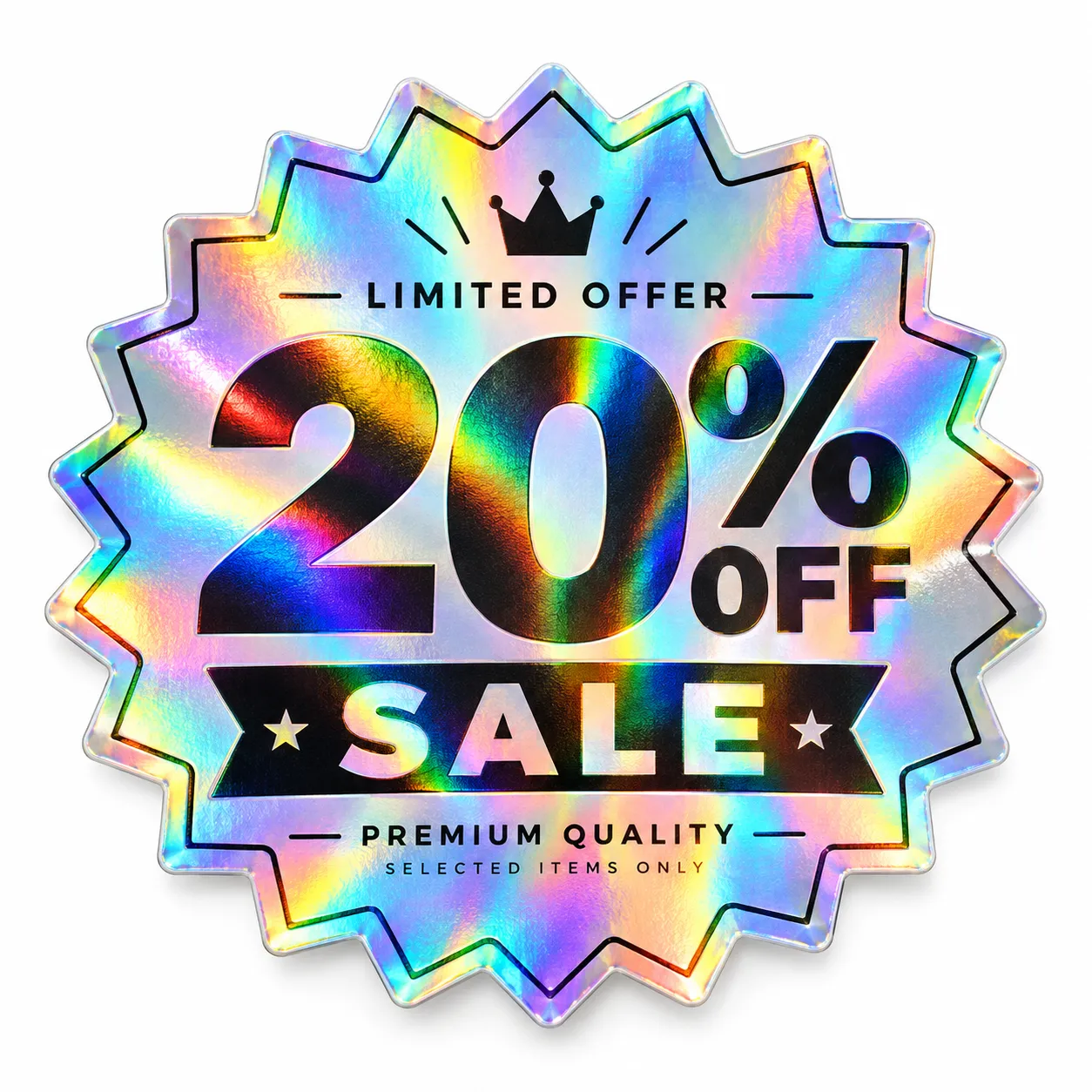 PP Plain Holographic application promotion sticker webp